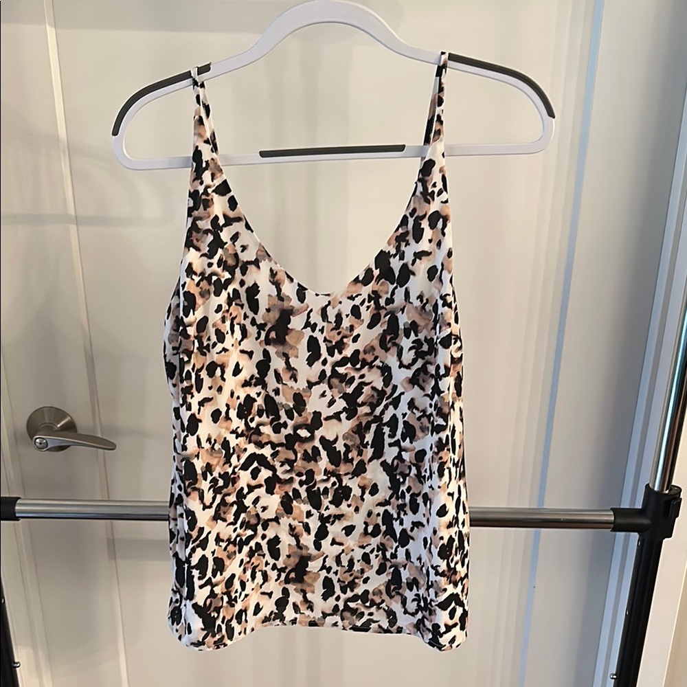Banana Republic Pink/Black/Cream Printed Sleeveless Camisole